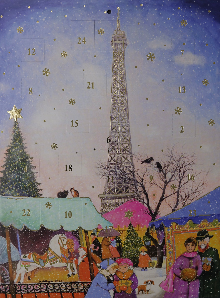 A 4 advent calendar Paris with Eiffel Tower kartenparadies