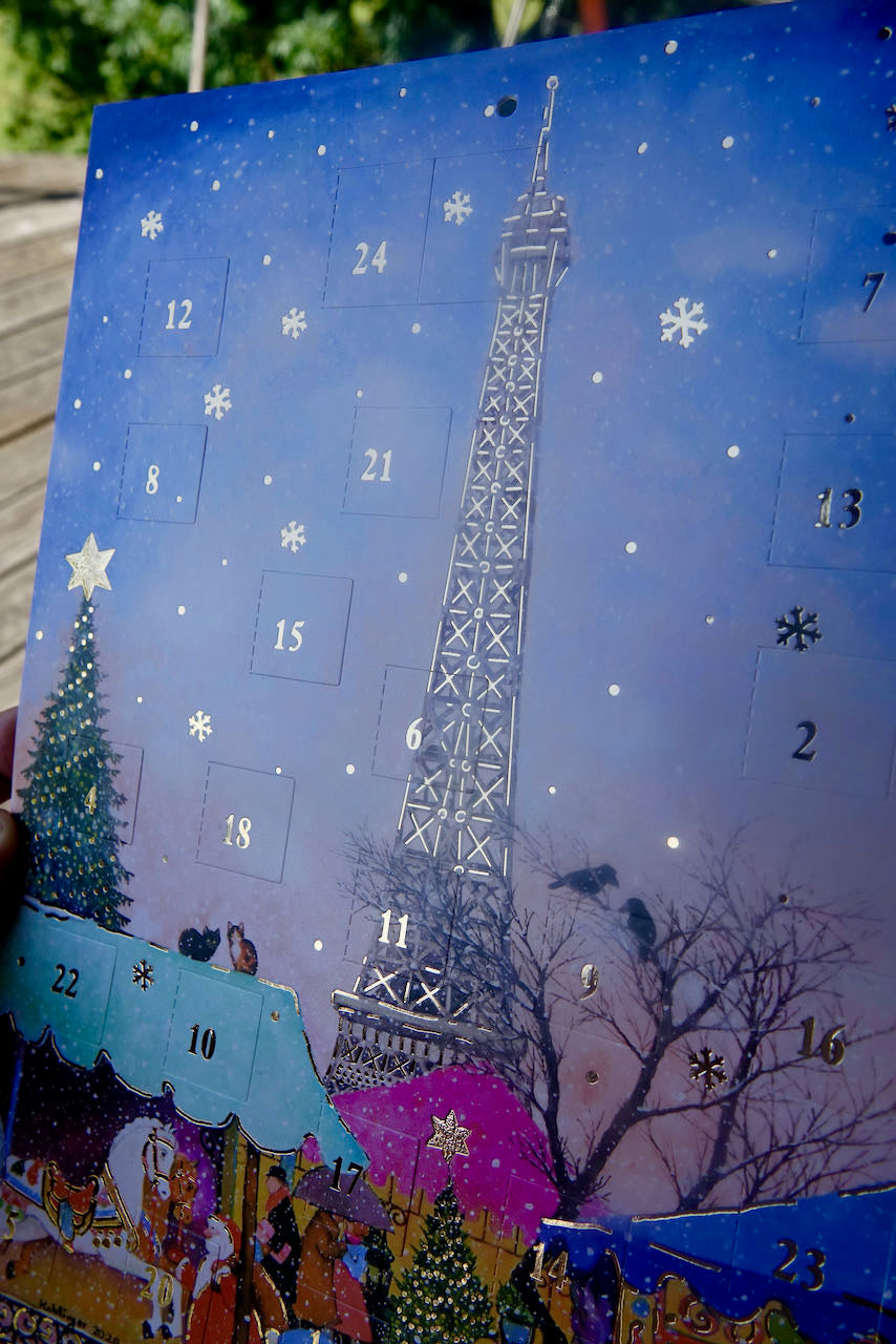 A 4 advent calendar Paris with Eiffel Tower kartenparadies