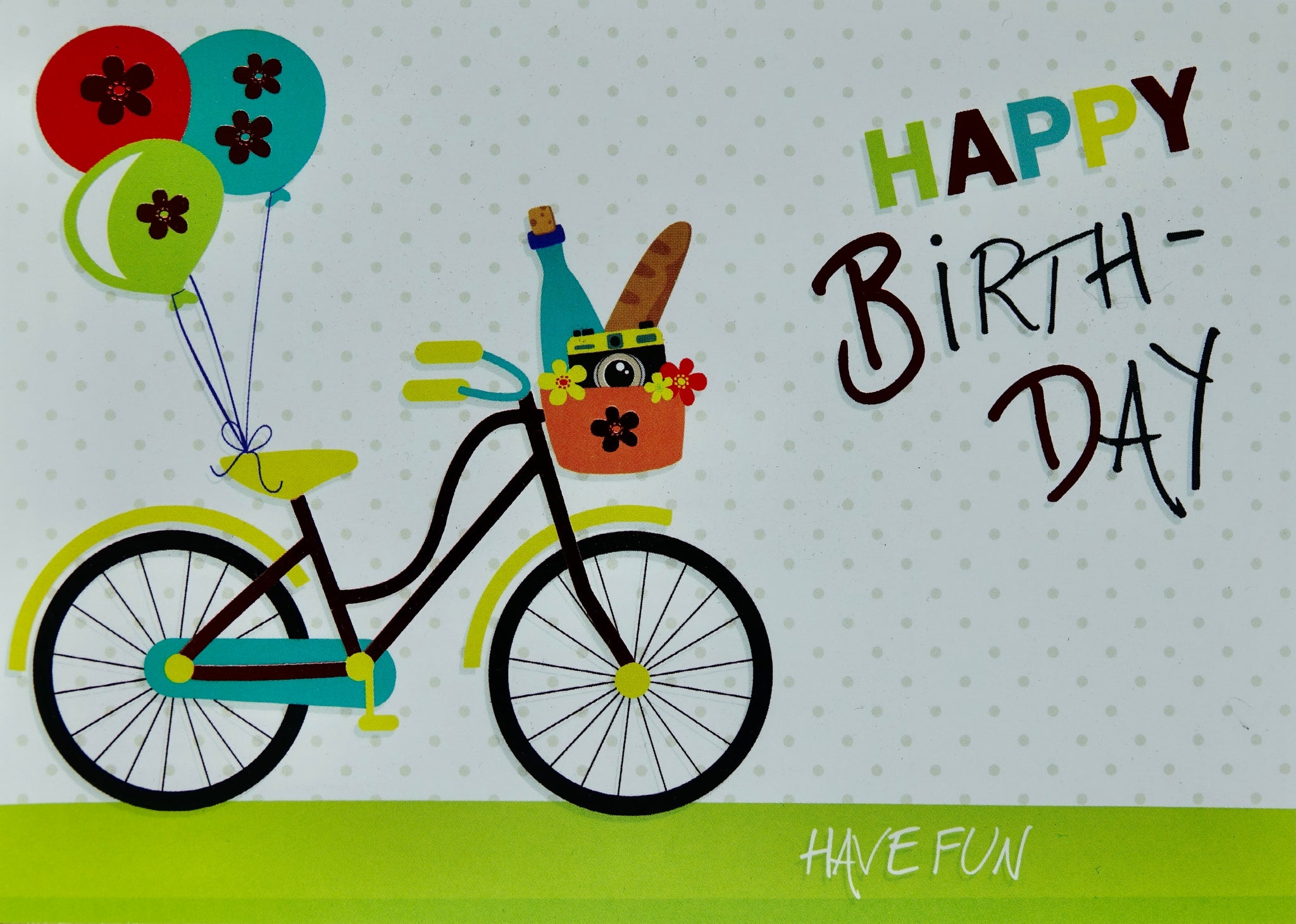 Räder Design Geburtstagskarte – „Happy Birthday“ In Tintenblau, Mit Witzigem Spruch